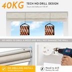 Persilux Smart Motorized Blinds with Remote, No Drill Automatic Roller Shades for Indoor Windows, Light Filtering Linen Fabric, Electric Blinds for Windows, Linen Cream C156-1, Custom Size