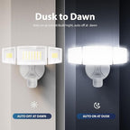 Onforu 2 Pack 75W LED Motion Sensor Outdoor Lights, 7000LM Dusk to Dawn Outdoor Lighting, 6500K Motion Detector Flood Light, IP65 Waterproof Hardwired LED Security Light for Yard Garage(White)
