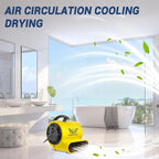 BSMTEK Air Mover Blower Fan, Industrial 1/2HP 2500CFM Monster Floor Blower Carpet Dryers - 3 Speeds, 4 Adjustable Angles, 15FT Long Cord, Stackable - 2026 Upgraded
