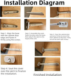 4 Sets Push Open Door Latch Touch Latches Push Latch Damping rebounder for Cabinet Hardware Release Latch Kitchen Drawer Push Catch Press Out Latch