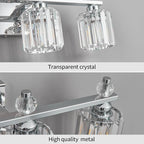 FDPBY Bathroom Vanity Lights 4-Light Chrome Modern Crystal Vanity Light Fixtures Over Mirror Crystal Bathroom Vanity Lighting Fixtures
