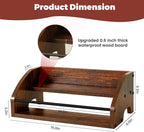 Rustic Wooden Countertop Organizer Brown - Liquor Bottle Display Shelf, Coffee Syrup Rack, Mini bar, Liquor Cabinet, Home Retro Bar Shelf Stand for Liquor Whiskey, Spirits