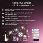 Philips Hue Smart LED A19 Bulb 1-Pack, White & Color Ambiance, E26 Base, 7.2W, Full Spectrum Light 1000K-20000K, 810 Lumens, Dimmable, Works with Alexa, Google, & Apple Home