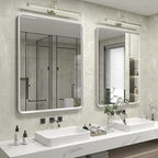 28x36 Brushed Silver Mirror for Bathroom, Nickel Silver Metal Framed Vanity Mirror with Beveled Border, Round Corner, Shatterproof, Anti-Rust (Horizontal/Vertical)