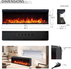Legend Flame 59" W Smart Build in Electric Fireplace Insert, 1-2-3 Sided View, Heater 750W/1500W, Multi Colors of Flame & Fuel Bed, Alexa/Google Assistant Enabled