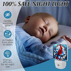 PODMemory Cardinal Stained Glass Night Lights Plug into Wall for Room, Cardinals Night Light LED for Bedroom