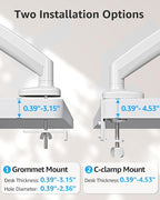 MOUNTUP Single Monitor Desk Mount Holds Screen up to 32 inch, Height Adjustable Monitor Arm, Computer Monitors Stand with Clamp/Grommet Mounting Base, VESA Mounts Fit 4.4-17.6lbs Computer