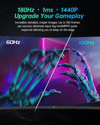 KTC 27 inch Gaming Monitor, 1440P Curved Monitor, 180Hz, 144Hz, 2K, 1500R, 1ms, FreeSync/G-Sync Compatible, DisplayPort/HDMI/USB, Ultrawide PC Vesa/Wall Mount Computer Monitor, H27S17