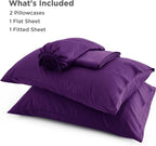 Bedsure Full Size Bed Sheets, Cooling Sheets, Rayon Derived from Bamboo, Breathable & Soft, Deep Pocket Up to 16 Inches, Hotel Luxury Silky Bedding for Hot Sleepers, Plum