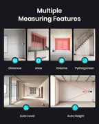 Laser Measure Device, MiLESEEY 229ft Digital Laser Tape Measure with Upgrade Electronic Angle Sensor, 2mm Accuracy, Area Measurement,Volume and Pythagoras, 2" LCD Backlit,Mute, Battery Included