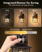 VIANIS ORB Motion Sensor Outdoor Lights Wall Mount, Dusk to Dawn Waterproof Exterior Lantern for House, Oil Rubbed Bronze Anti-Rust Garage Sconce Outside for Door, Garage, Entryway, Hallway