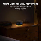 BUFFBEE Alarm Clock with Bluetooth Speaker & FM Radio for Bedside – Gradual Wake-Up Sounds, Fully Dimmable Display & Ambient Night Light, Plug-in Digital Clock for Bedroom