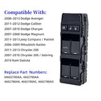04602780AA Power Window Switch Control Compatible with Dodge Avenger Charger Caliber Magnum Ch'rysler 200 300 Sebring J'eep Compass Patriot Mitsubishi Replace OE 4602780AA Left Front Driver Side