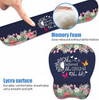Mouse Pad Wrist Support and Keyboard Wrist Rest Set with Coasters, She Believed She Could So She Did Inspirational Quote with Non-Slip PU Base Ergonomic Mousepad for Computer Laptop Home Office