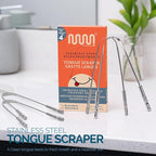MasterMedi Tongue Cleaner Tongue Scraper Surgical Grade Stainless Steel Tongue Brush Dental Kit Professional Eliminate Bad Breath With Non-synthetic Grip (Family Pack (4 pcs)