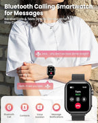 Smart Watch for Women Men Fitness: 1.85" Smart Watch with 30 Days+ Battery Life Make/Recive Call Heart Rate SpO2 Sleep Monitor 120+ Sport IP68 Waterproof Fitness Tracker Watch for iPhone Android Black