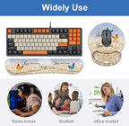 Keyboard Wrist Rest + Mouse Pad Wrist Support Set with Coasters, Non-Slip PU Base Ergonomic Mousepad for Home Office Working Studying Easy Typing & Pain Relief, Glitter Quote Live Laugh Love