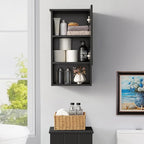 Bathroom Wall Cabinet with Single Door, Soft-Close Hinges, 15x27 inch Wooden Medicine Cabinet for Small Kitchen, Laundry, Entryway, Durable MDF Construction