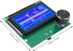 LCD Graphic Smart Display Control Board, LCD Control Module, 12864 Blue Control Panel with Ribbon Cable, for Ender 3, 3s, 3X, 3 Pro and Other 3D Printers