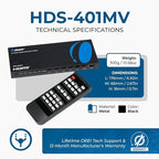 OREI Quad Multi HDMI Viewer 4 in 1 Out HDMI Switcher 4 Ports Seamless Switcher and IR Remote Support 4K @ 30Hz 1080P for PS4/PC/DVD/Security Camera, VGA Output - HDS-401MV