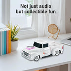 WSTER WS-538 Retro Pickup Truck Bluetooth Replica Speaker – Portable Wireless Car Model Speaker with FM, TWS, LED Party Lights, USB/TF Playback, Built-in Microphone, Type-C, Surprise Gift(White)