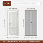 Yotache Customized Magnetic Screen Door, Left Right Side Opening Door Mesh with Magnets for Patio, Balcony, Front, Back, Sliding Door