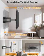 FORGING MOUNT Heavy Duty 60 to 120 inch XXXL Full Motion TV Wall Mount Max VESA1000x600mm Up to 275lbs for Extra Large Big Screens,Universal Articulating TV Mount Bracket Swivel Tilt,16-24” Studs