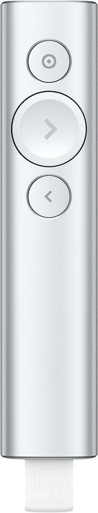Logitech Spotlight Presentation Remote - Universal Wireless Presentation Clicker with Laser Pointer, Advanced Digital Highlighting, Bluetooth, 30 m Range and Quick Charging - Silver