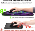 KUOSGM Mouse Pad Wrist Support, Ergonomic Mouse Pad with Massage Dot, Comfortable Computer Mouse Pad for Laptop, Wrist Rest Pain Relief Mousepad with Non-Slip PU Base for Office & Home, 12 x 8 in
