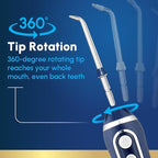 Waterpik Cordless Advanced 2.0 Water Flosser For Teeth, Gums, Braces, Dental Care With Travel Bag and 4 Tips, ADA Accepted, Rechargeable, Portable, and Waterproof, Blue WP-583, Packaging May Vary