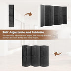 ECOMEX 6 Panel Room Divider, 5.6Ft Pegboard Display Wooden Room Divider Folding Privacy Screen Room Divider Freestanding Peg Board Display for Trade Show Craft Show Home Wall Organizer, Classic Black