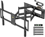 FORGING MOUNT Heavy Duty 98 100 inch TV Wall Mount with Power Strip for 50–100 Inch Large TVs up to 220 lbs,Full Motion TV Mount Bracket Smooth Swivel,Tilt,Extends,VESA 800x600mm,16”-24” Wood Studs