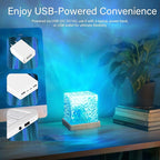 VoMii Ocean Wave Projector Light,16 Colors Luminorthe Cube Lamp with Dynamic Wave Effect,Northern Lights Projector Ambient Lighting with Remote for Bed Room Classroom Decor
