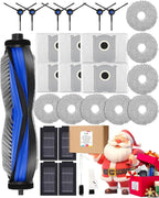 T50 PRO Omni Accessories, 27pcs Replacement Parts Kit for ECOVACS DEEBOT T50 Omni/T50 PRO Omni, Accessory Set with 1 Main Brush, 6 Side Brushes, 8 Mop Pads, 4 HEPA Filters, 6 Dust Bags & Bucket Brush