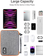 Luxtude Travel Cable Organizer Bag, Electronic Organizer Travel Case Large, Cord Organizers Bag, Tech Bag for Cable Storage/Cord Storage/iPad Pro(up to 11")/Wall Charger/Electronic Accessories