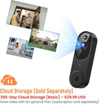 GridTera Smart Video Doorbell Camera Wireless, AI Human Detection and Instant Alerts, Night Vision, 2-Way Audio, Battery Powered, Cloud Storage Sold Seperately, 2.4G WiFi (Chime Included)