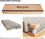 Bonnlo Upgraded Heavy Duty 6FT Tall Rattan Room Divider Screens with Partition Wall 2 Display Shelves, Indoor Folding Screen Dual-Sided Hinges for Home Office (6 Panels)