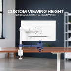 VIVO Single Monitor Arm Desk Mount, Holds Screens up to 32 inch Regular and 38 inch Ultrawide, Fully Adjustable Stand with C-Clamp and Grommet Base, VESA 75x75mm or 100x100mm, White, STAND-V001W