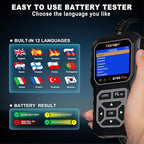 Acclope BT60 Pro Car Battery Tester, Digital Analyzer with Cloud Printing, 6V/12V/24V Battery Checker for AGM, Lithium, Gel Batteries, 100-3000 CCA Range, Automotive Charging System