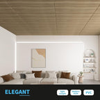 Art3d 12-Pack Slat Design 3D Wall Panels for Interior Wall Decor, 2x4 FT PVC Decorative Drop Ceiling Tiles - Walnut