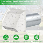 3 Inch Dryer Vent Cover Outside,Wall Vent Cover,Outdoor Dryer Exhaust Vent Cover for Dryer Duct Air Ventilation,Wall Mount Extractor Vent Cap with Screen and Damper,Galvanized Steel,White