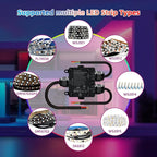 WeGoIOT Waterproof ESP32 WLED Controller with Mic, Project for Pool Boat Landscape Outdoor Lights IP65 Dynamic RGB IC DIY Lighting WiFi APP Control for WS2812B DC5-24V RGBW LED Controller (2 Channel)