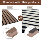 Yuzzy Wood Panels for Wall - 9 Feet Dark Walnut Wood Slat Acoustic Panels 4 PCS - Modern Sound Absorbing Wall Panels for Interior Wall Decor for Home, Office, Studio