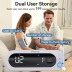 Checkme Rechargeable Blood Pressure Monitor, Automatic Upper Arm BP Machine, Large Clear Numbers, Voice Broadcast, 2-User Mode, 2x199 Memories, Large Cuff, Unlimited Cloud Storage via Bluetooth APP