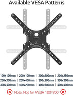 MOUNTUP TV Wall Mounts for Most 26-60 Inches TVs, Full Motion TV Bracket with Swivel and Extension, Articulating Arms, Tilt, Leveling, Single Stud Design, Max VESA 400x400mm up to 77lbs, MU0009