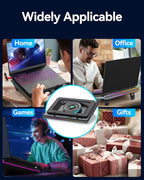 llano V12 RGB Laptop Cooling Pad, Gaming Laptop Cooler with 5.5 Inch Powerful Turbofan, Fast Cooling Laptop 15.6-21in, Adjustable Speed, Touch Control, LCD Screen, Black (RGB)