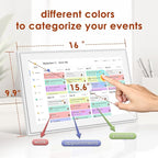 Digital Calendar 15.6 Inch, Electronic Calendar Chore Family Schedules, Smart Weekly and Monthly Planner, 1920 * 1080P IPS Touchscreen Interactive Display - Wall Mount White