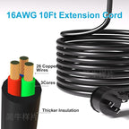 Surge Protector Power Strip/Heavy Duty 10ft Extension Cord with Multiple outlets/High Joules Protection (4800J)/18AC/1875W/15A/Usb A+C(PD20W),Flat Plug,Commercial,Industrial,Office,Home,Black