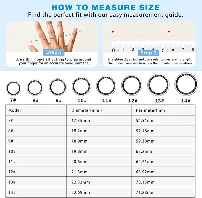 S SECRETTOP Smart Ring for Women, Stylish Fitness Tracker with Heart Rate, SpO2, Sleep Monitoring, Step Monitor, Calorie Counter, IP68 Waterproof (Silver 14)