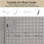 Wnutrees 4 Panel Pegboard Display, 5 Ft Wood Folding Privacy Screens Room Divider, Portable Freestanding Display Board for Craft/Art Shows, Retail, Events, Wall Organizer, Rustic Barnwood, Grey